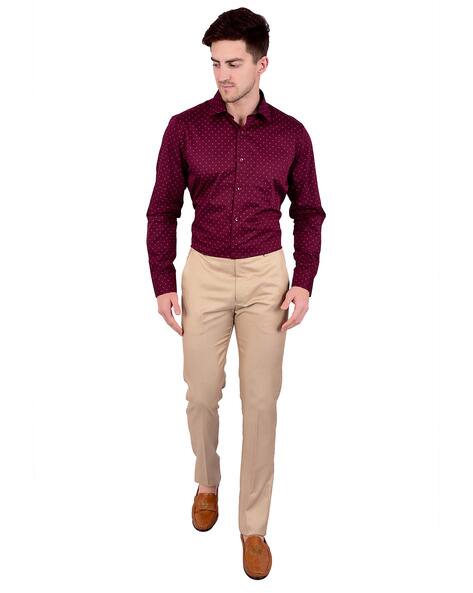 Maroon Shirts for Men by BLEU VELVET 