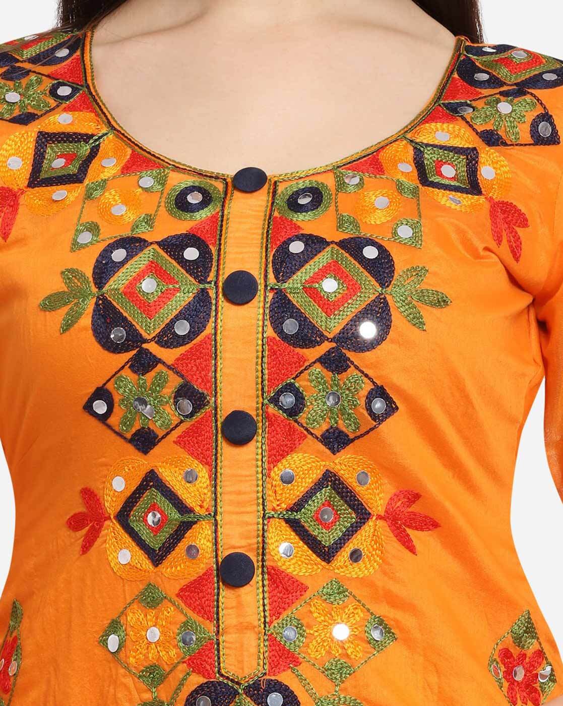 mirror work rajasthani suit