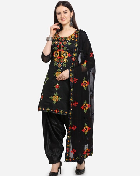 Buy Black Dress Material for Women by Ethnic Junction Online | Ajio.com