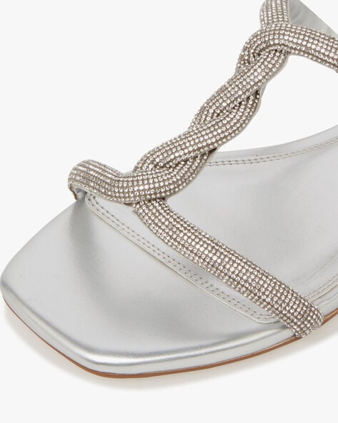 BAMBOO WOMEN'S LOOKOUT-02S 2 STRAP RHINESTONE SANDALS JPM LOOKOUT-02S-SLV -  Shiekh