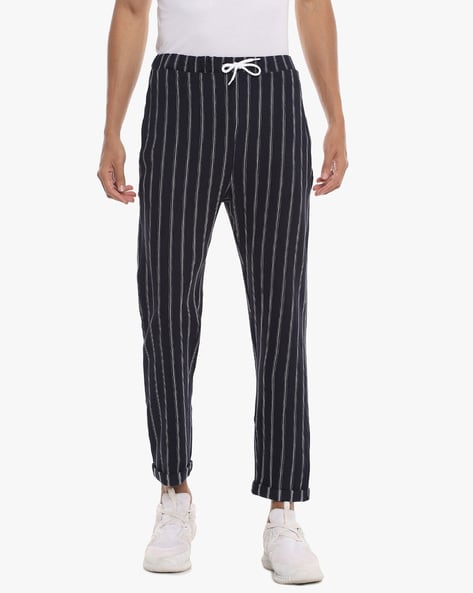 striped drawstring pants mens