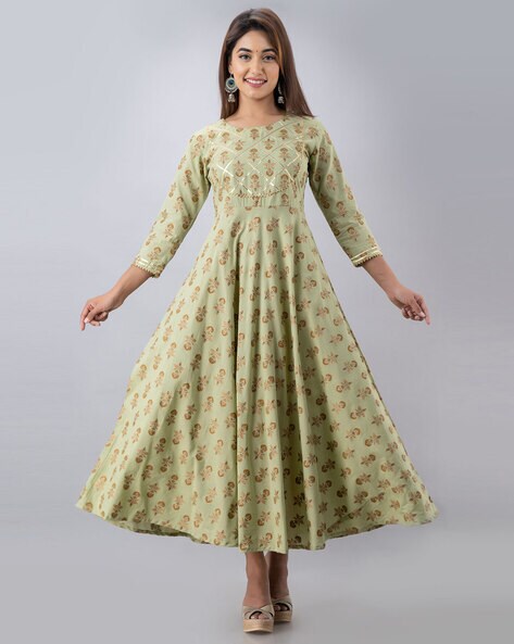 Round on sale frock design