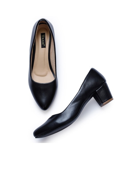 9.5M Classique Black Formal Party Church Dress Block Heels Slide Sandal  Shoes | eBay