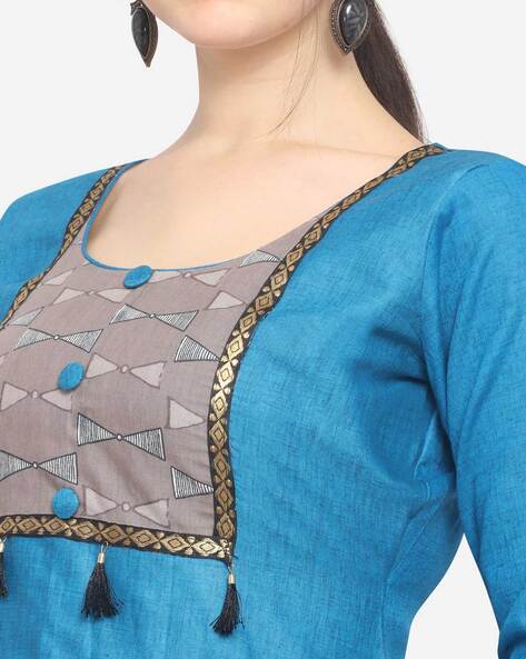 Patch work with leaf neck pattern | Neck designs, Churidar neck designs,  Fancy blouse designs