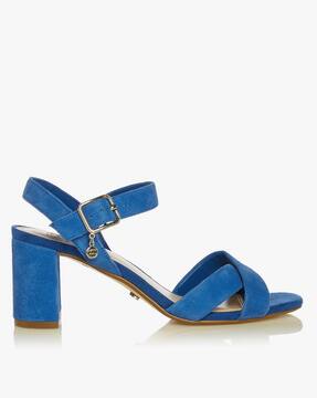 blue chunky heel