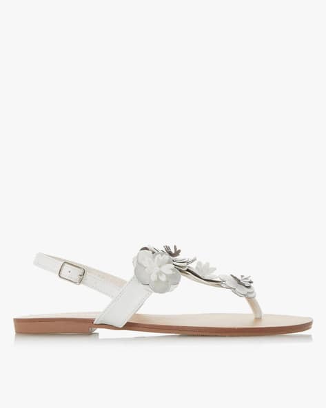 white strap sandals flat