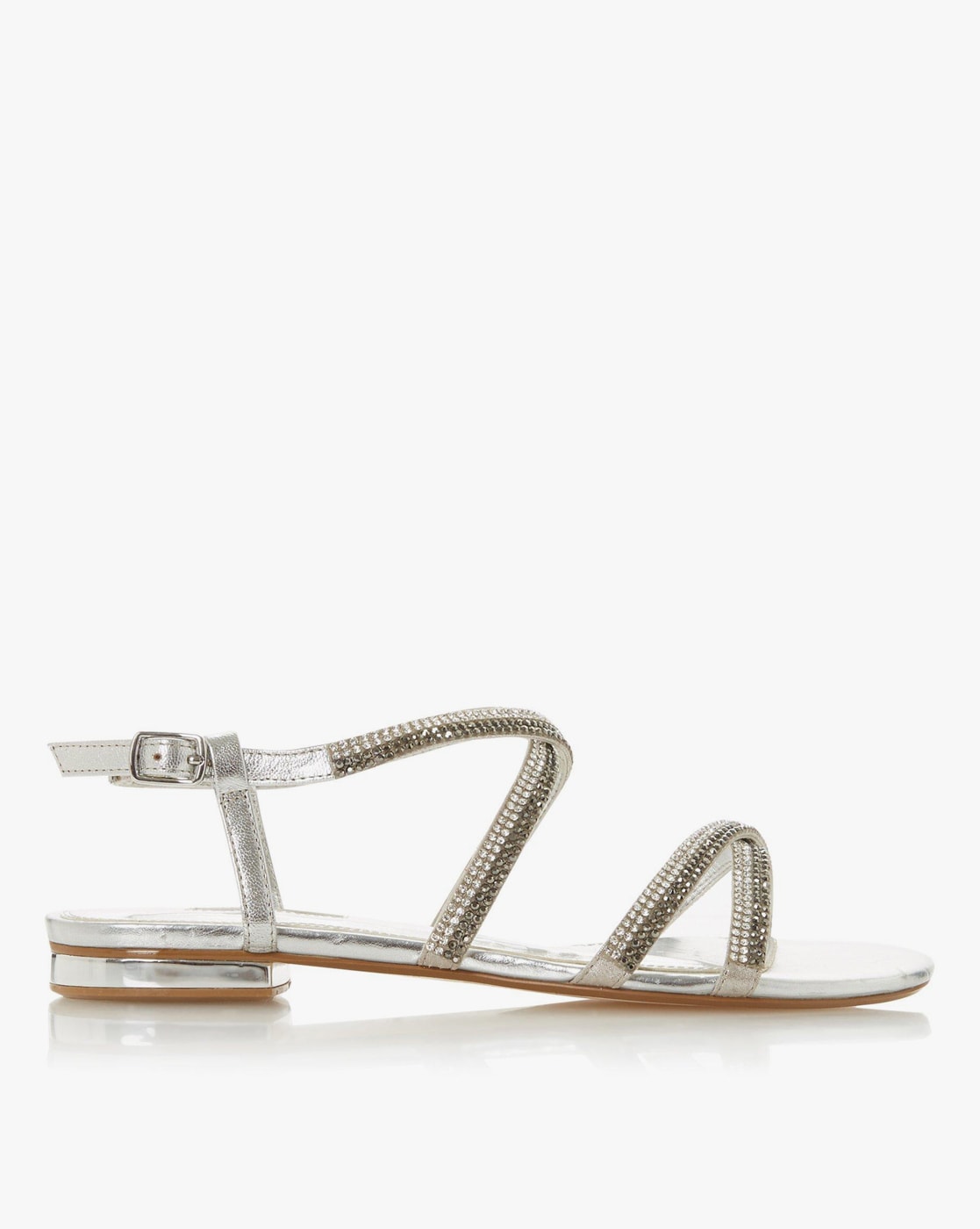 Dune silver sale flat sandals