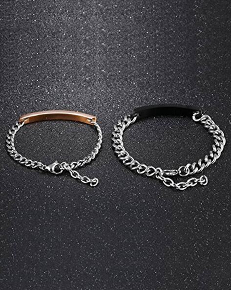 2Pcs Paired Magnetic Couple Bracelets 925 Silver Magnet Adjustable Woven  Bracelets Valentines Gift Jewelry  Paired bracelets Couple bracelets  Matching couple bracelets