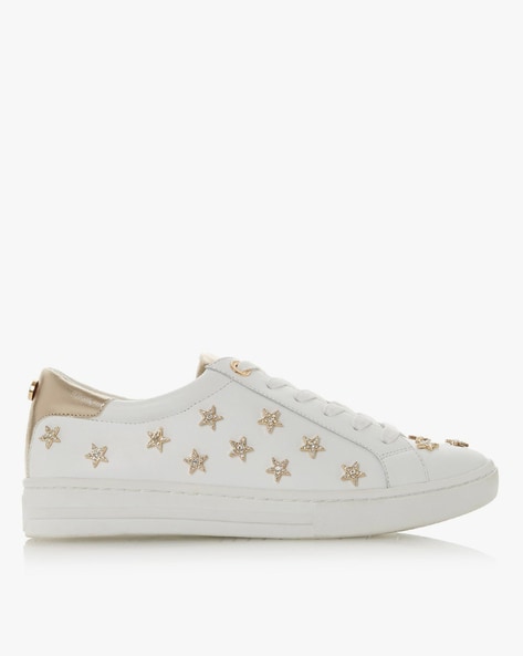 White shoes with gold on sale stars