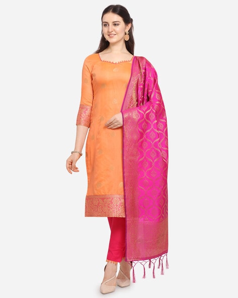 dress material with banarasi dupatta