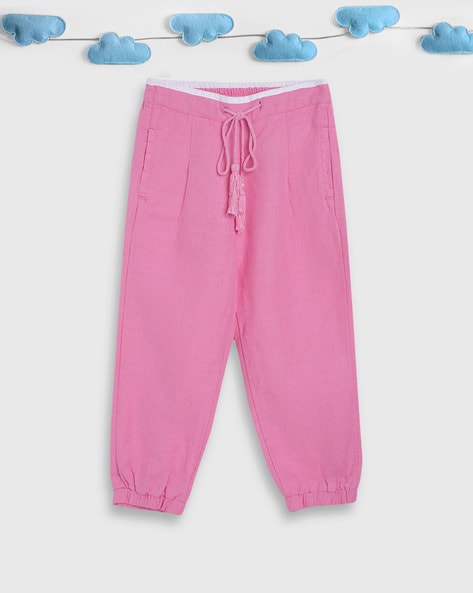 Buy Pink Track Pants for Girls by Blue Giraffe Online