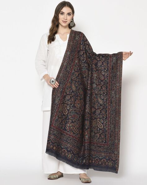 Paisley Print Stole with Frayed Hems Price in India