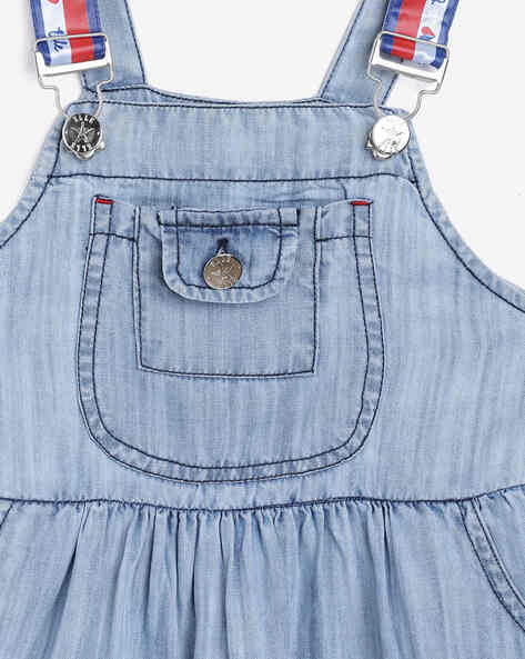 Casual Wear Plain Kids Blue Denim Dress at Rs 310/piece in New Delhi | ID:  21570953262