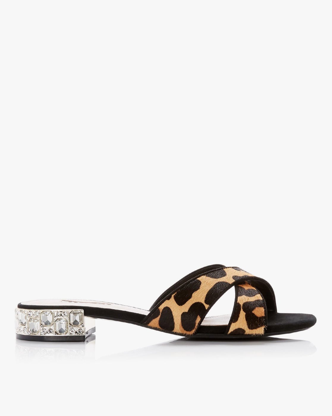dune leopard print sandals