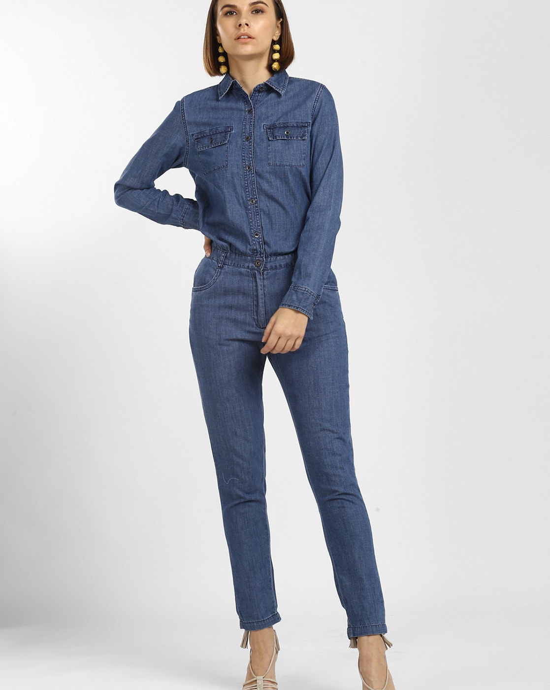 Buy Blue Dungarees &Playsuits for Girls by Pepe Jeans Online | Ajio.com