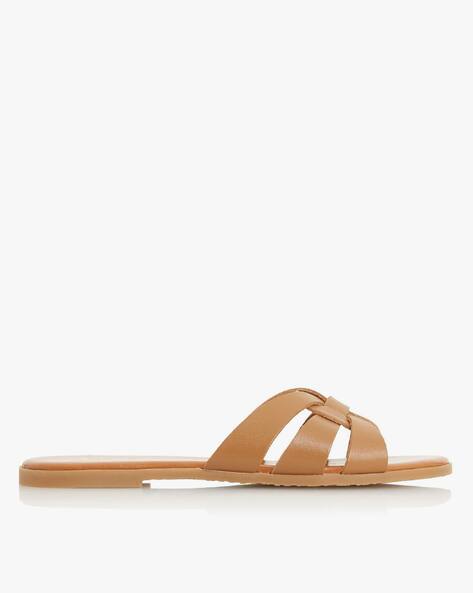 dune flat tan sandals