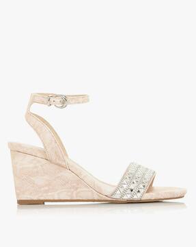 nude wedges dune