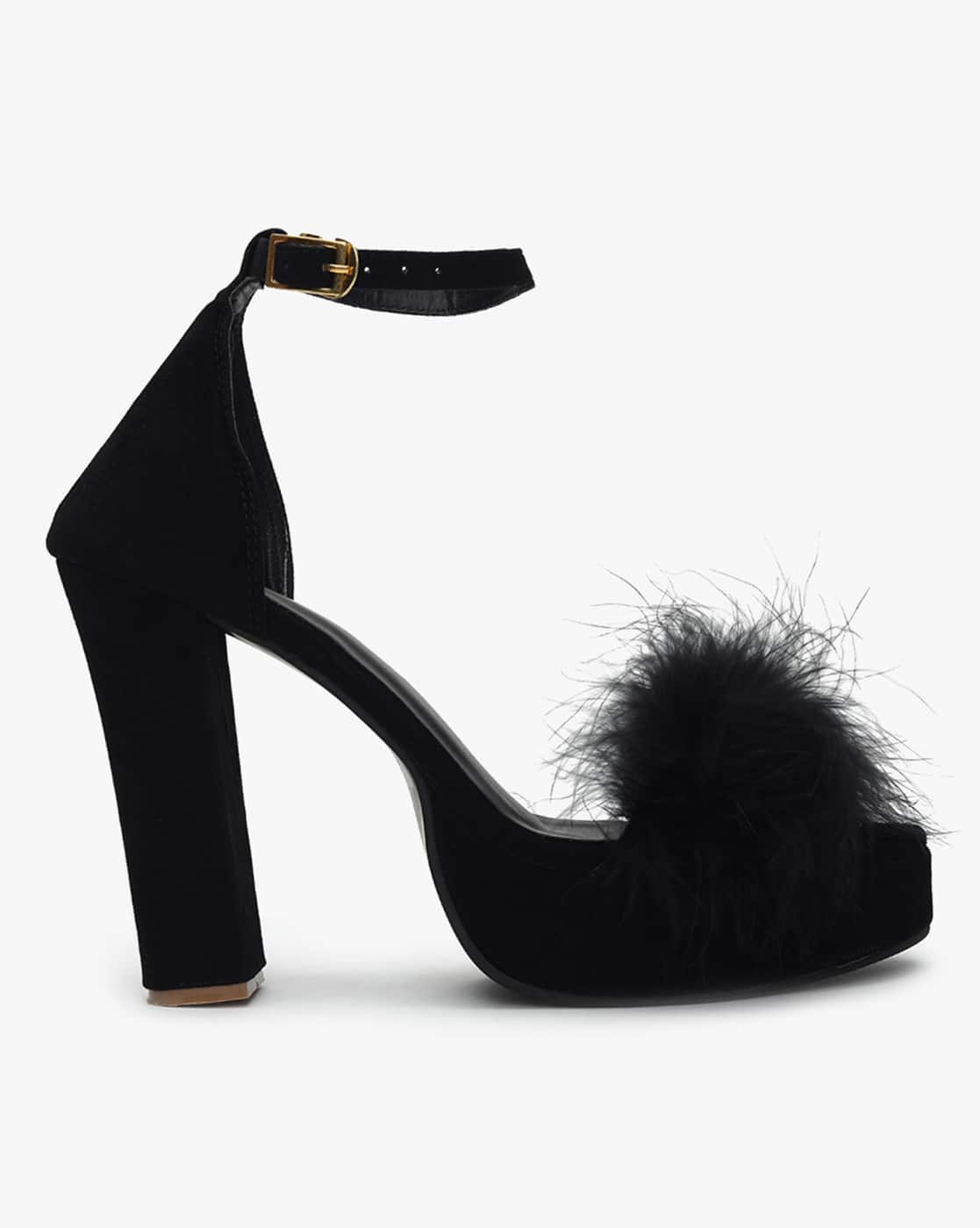 Buy Black Heeled Sandals for Women by 