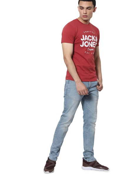 Spektakulær myndighed Talje Buy Red Tshirts for Men by Jack & Jones Online | Ajio.com