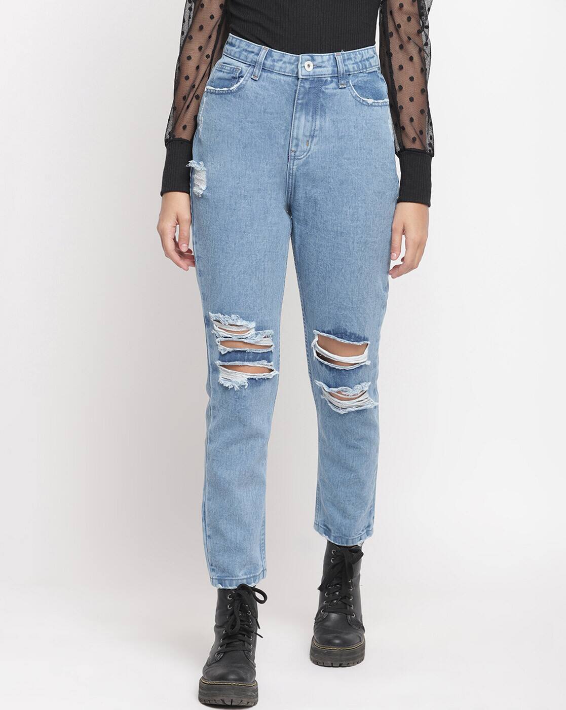 Buy Blue Jeans \u0026 Jeggings for Women by BELLISKEY Online | Ajio.com