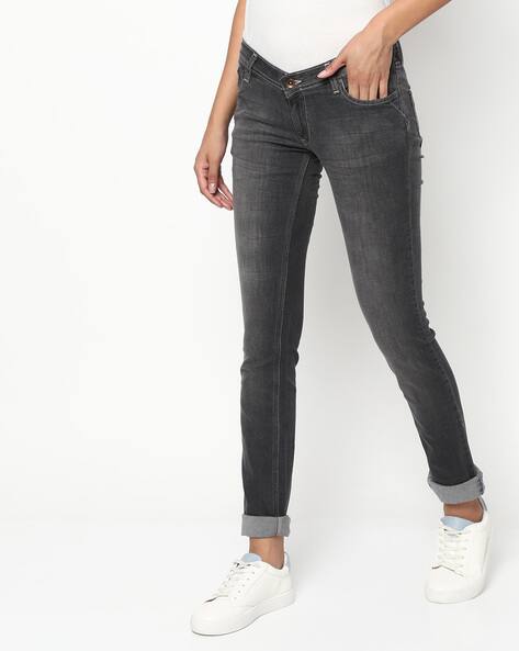 Mid-Wash Slim Fit Jeans