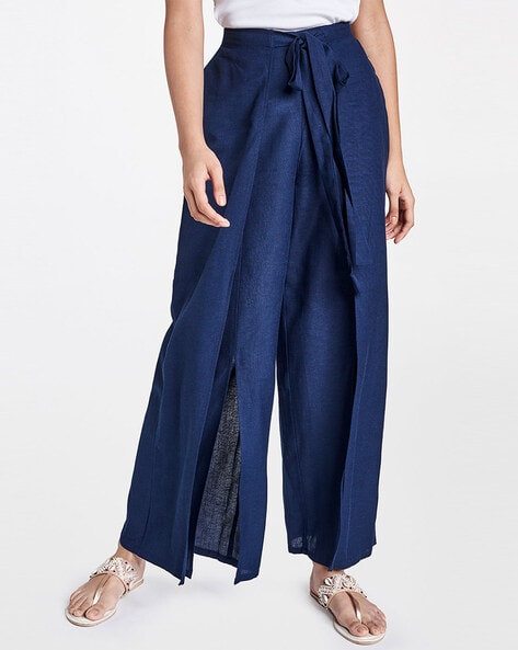 Buy Navy Blue Pants for Women by Global Desi Online