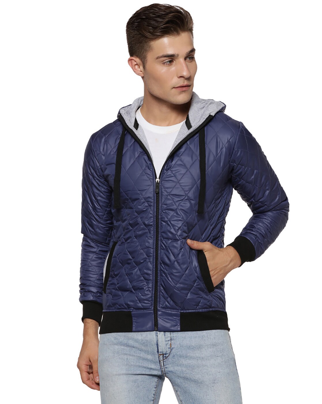 campus sutra hooded quilted jacket