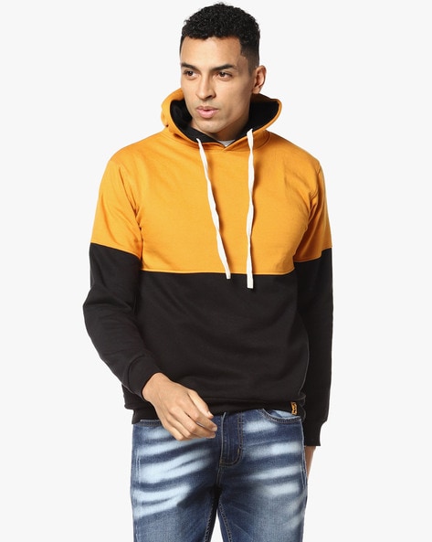 Mens black cheap and yellow hoodie