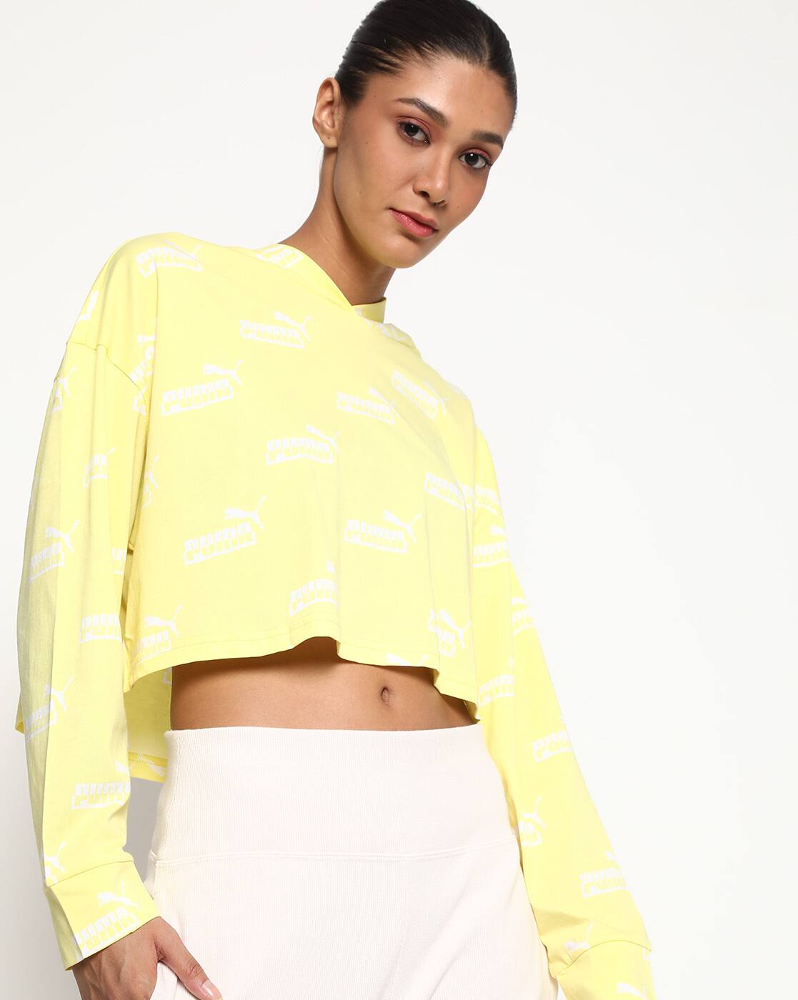 puma yellow crop top