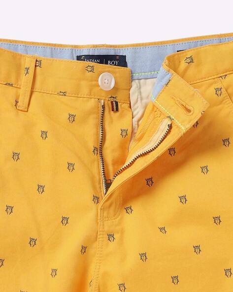 Printed Flat-Front Shorts with Insert Pockets view 3
