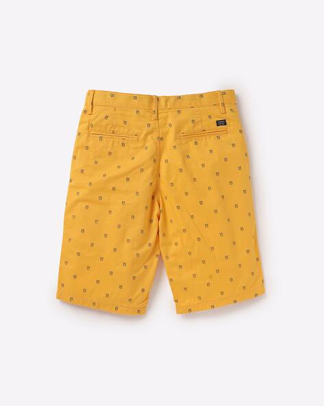Printed Flat-Front Shorts with Insert Pockets view 2
