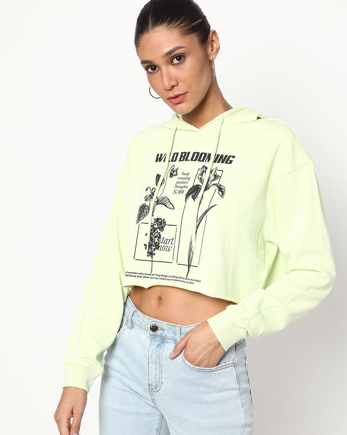 Buy Green Sweatshirt \u0026 Hoodies for Women by TALLY WEiJL Online | Ajio.com