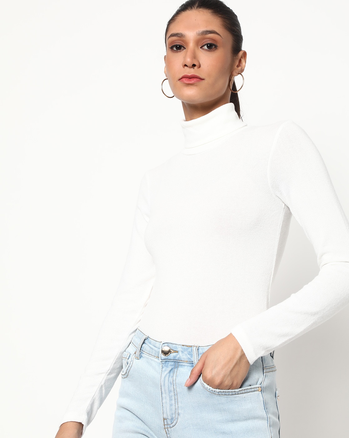Turtleneck Top with Full Sleeves