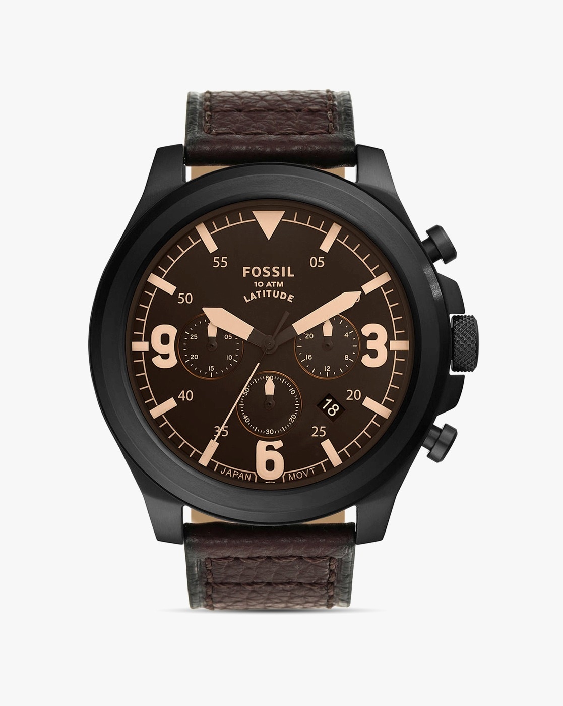 Rye Multifunction Brown Leather Watch - BQ3765 - Fossil