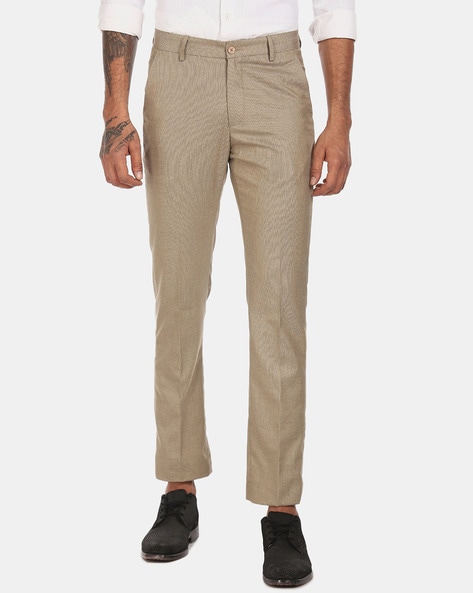 Buy Marks & Spencer Men Black Regular Fit Solid Formal Trousers - Trousers  for Men 8594965 | Myntra