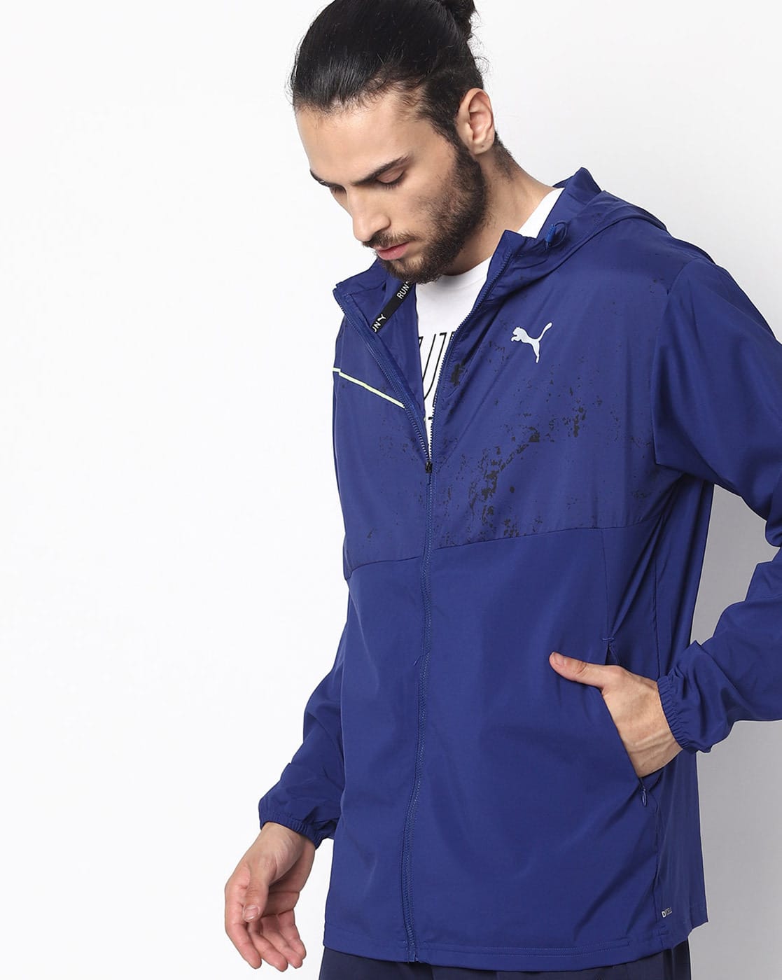 puma run graphic hooded jacket