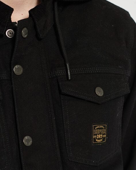 Hooded hacienda 2024 canvas trucker jacket