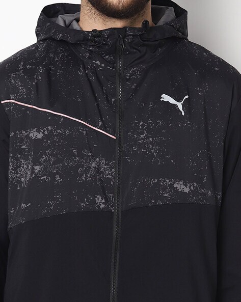 Puma run graphic online hooded jacket