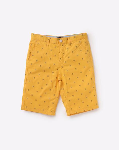 Printed Flat-Front Shorts with Insert Pockets