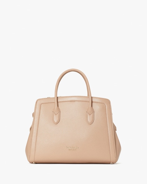 Buy KATE SPADE Knott Pebbled Large Satchel Bag | Nude Color Women | AJIO  LUXE