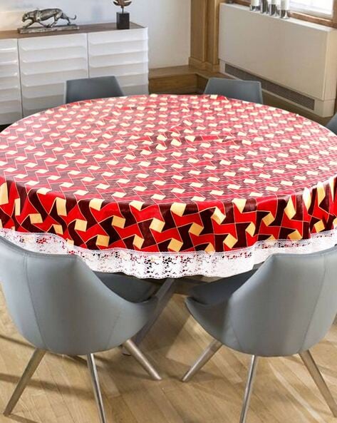 Red Table Covers Runners, Round Dining Table 6 Seater India