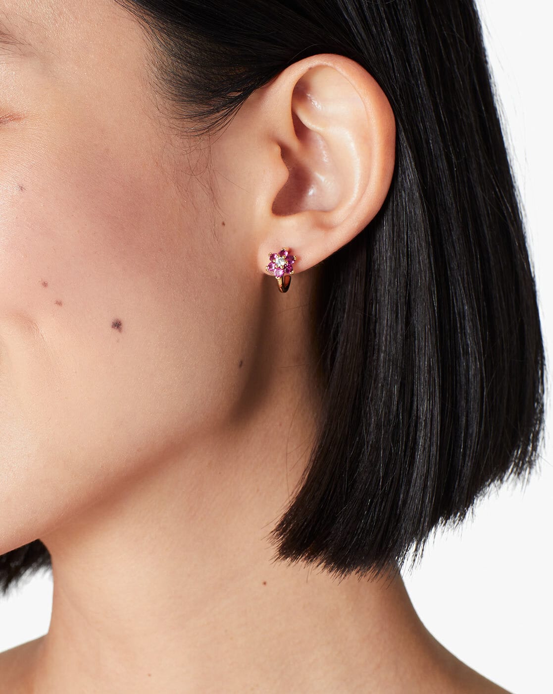 Buy KATE SPADE Myosotis Flower Huggies Earrings | Gold-Toned & Pink Color  Women | AJIO LUXE