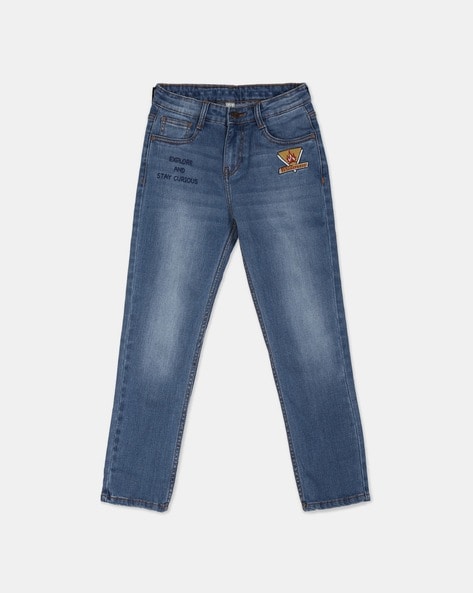 Lightly Washed Jeans with Applique