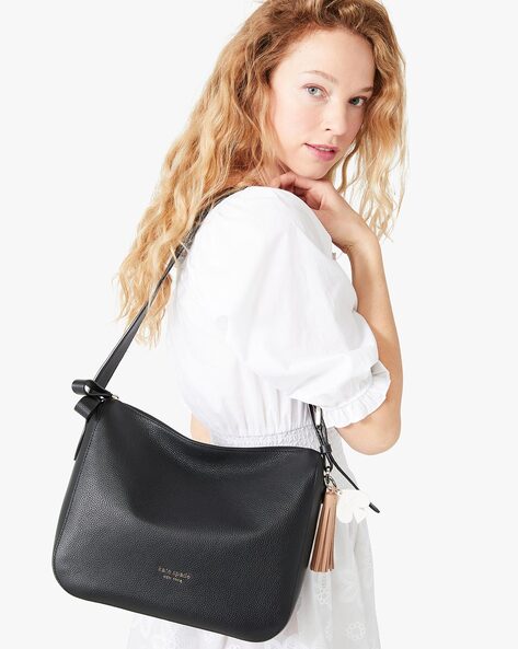 Buy KATE SPADE Anyday Pebbled Leather Shoulder Bag | Black Color Women |  AJIO LUXE