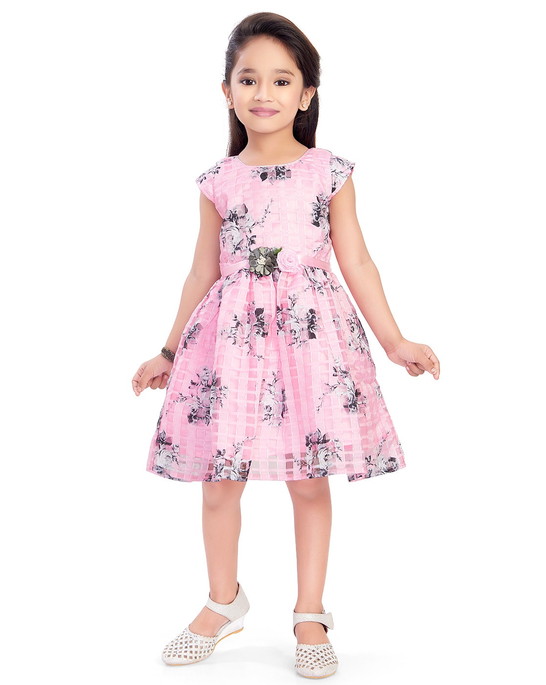 Kids Flamingo Pink Gown Online | Kids Designer Wear Online – www.liandli.in