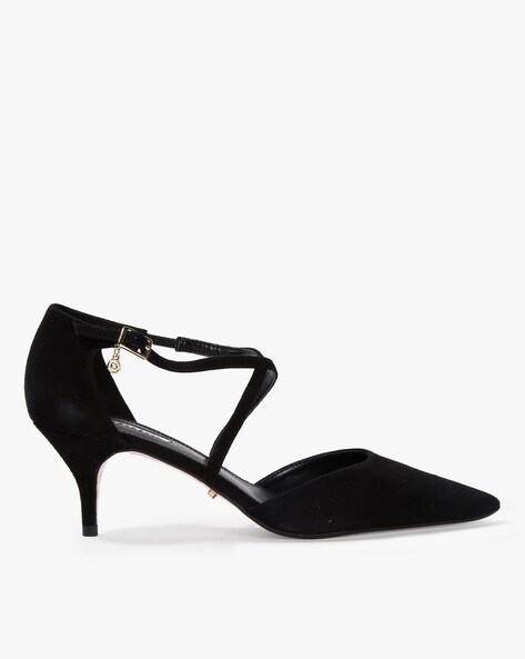 ASOS DESIGN Salary mid heeled court shoes in green | ASOS