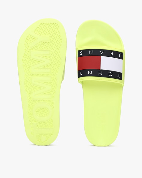 Yellow tommy 2024 hilfiger slides