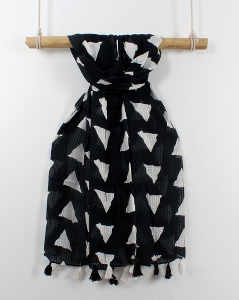 Printed Scarf with Tassels Price in India