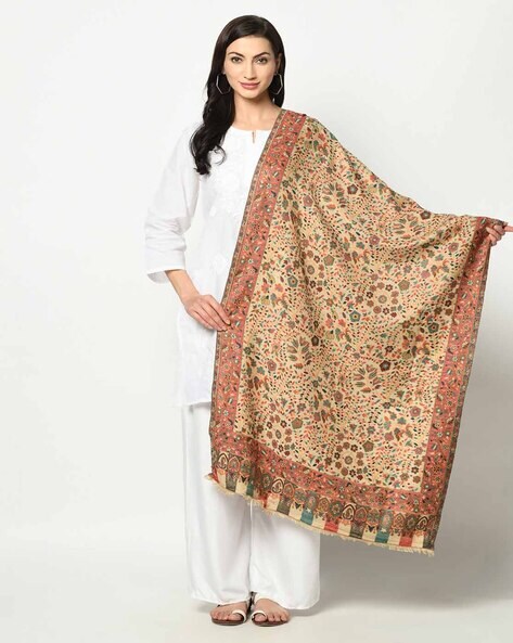 Floral Pattern Shawl with Frings Price in India