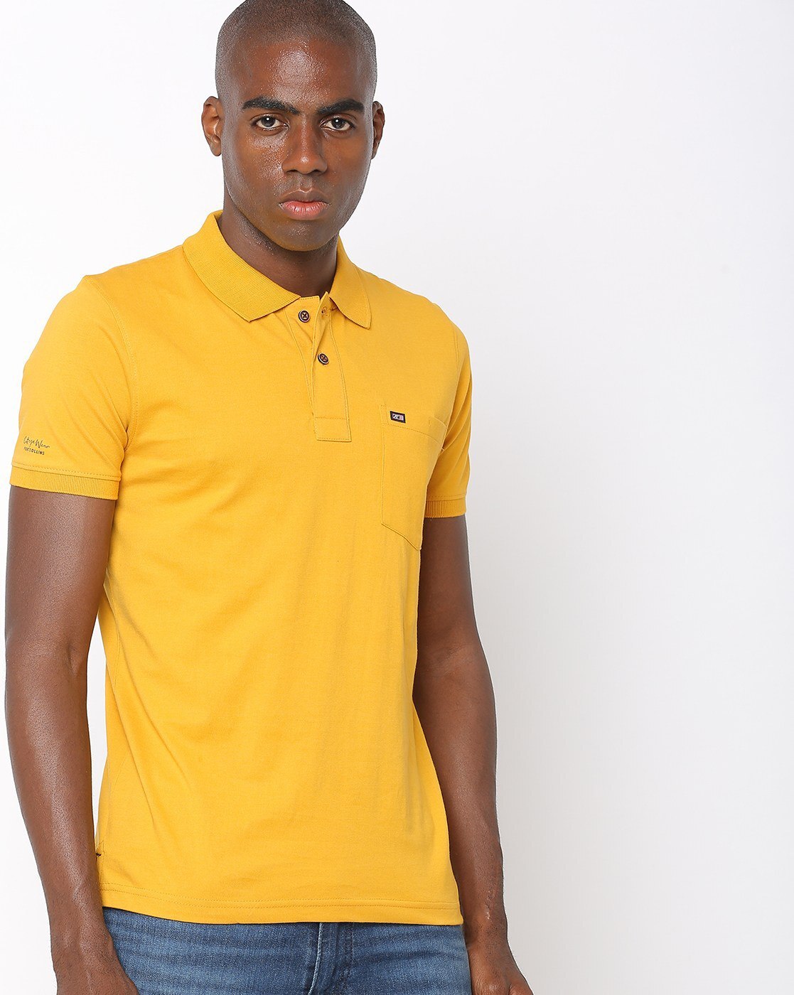 mustard polo t shirt